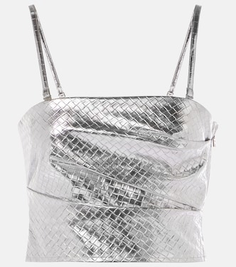 Metallic-effect draped top | Rotate