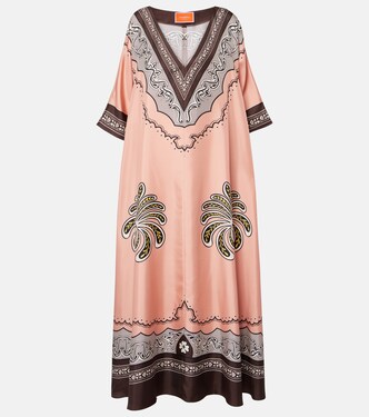 Muumuu printed silk twill maxi dress | La DoubleJ