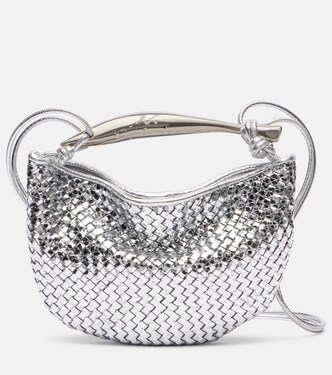 Schultertasche Sardine Baby aus Metallic-Leder | Bottega Veneta