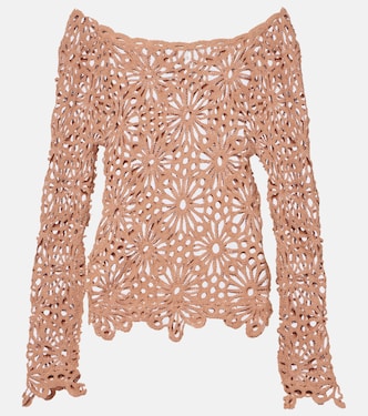 Off-shoulder cotton-blend top | Norma Kamali