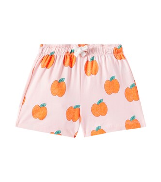 Apples printed cotton jersey shorts | Tinycottons