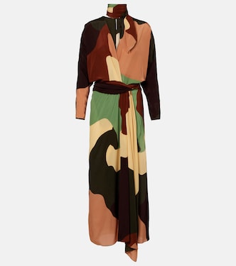 Robe longue imprimée en soie | Johanna Ortiz