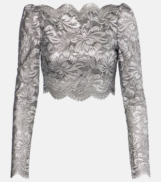 Floral cropped lace top | Rabanne