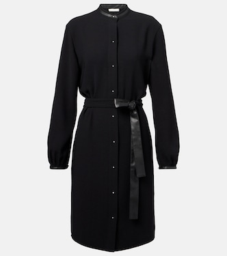 Faux leather-trimmed shirt dress | Vince
