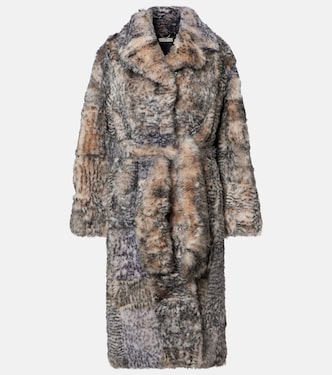 Cappotto a portafoglio in shearling a quadri | Jacques Wei