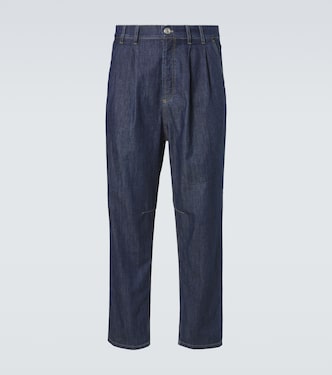 Pleated tapered jeans | Brunello Cucinelli