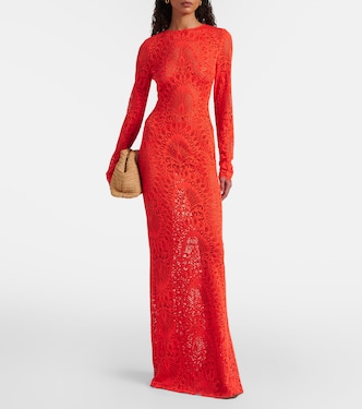 Isabella lace maxi dress in red - Alexandra Miro | Mytheresa