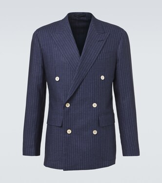 Veste de costume en lin à rayures | Dunhill