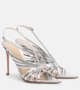 Metallic leather slingback sandals | Gianvito Rossi