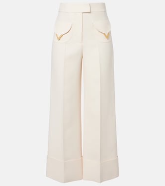 VGold Crepe Couture wide-leg pants | Valentino