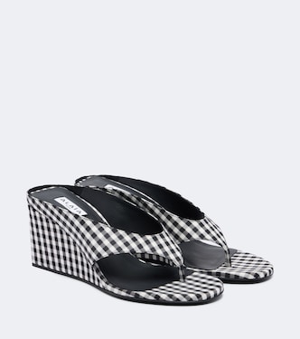 Cube gingham wedge sandals | Alaïa