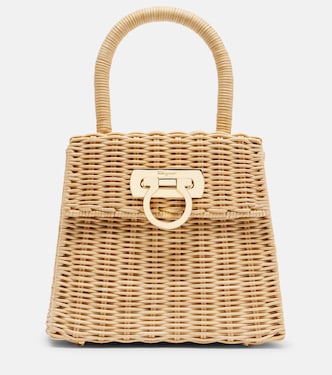 Small wicker top-handle bag | Ferragamo