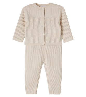 Bebé - set Lavina de cárdigan y pantalones de lana y algodón | Bonpoint
