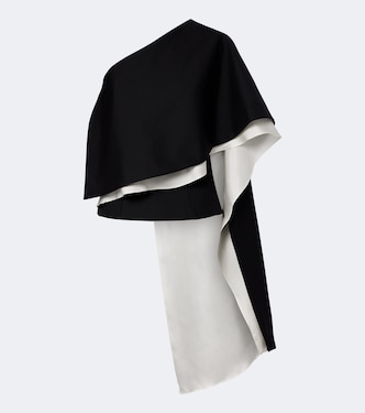 One-shoulder caped wool-blend top | Róhe