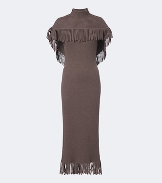 Jordan caped wool and cashmere maxi dress | Simkhai