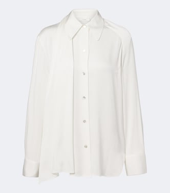 Draped silk-blend satin blouse | Vince