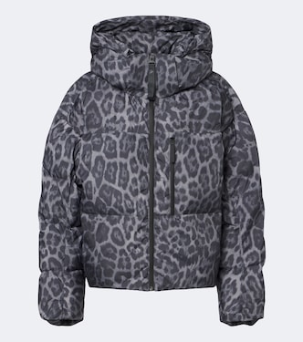 Hooded leopard-print puffer jacket | Adidas by Stella McCartney