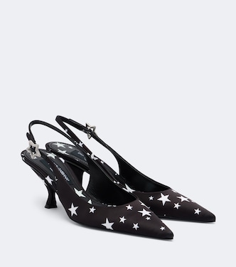 Embellished printed satin slingback pumps | Dolce&Gabbana