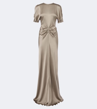 Isabella gathered crêpe satin gown | Victoria Beckham