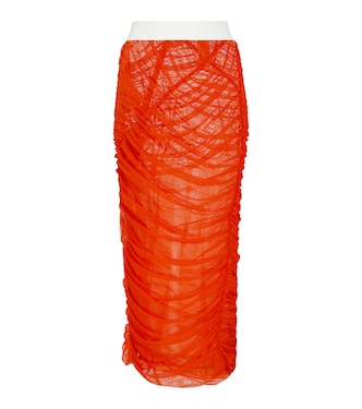 Ruched mesh midi skirt | Dries Van Noten