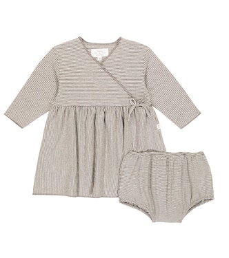 Baby striped jersey dress and bloomers | Il Gufo