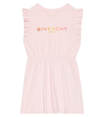 Ruffle-trimmed cotton dress | Givenchy Kids