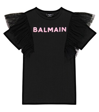 Cotton jersey T-shirt dress | Balmain Kids