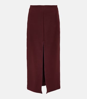 Front-slit wool-blend midi skirt | Patou