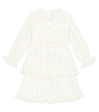 Pleated chiffon dress | Self-Portrait Kids