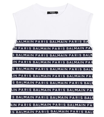 Striped cotton top  | Balmain Kids