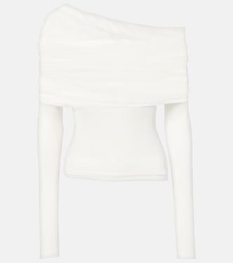 Sonora Veiled off-shoulder top | Christopher Esber