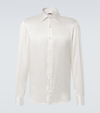 Silk satin tuxedo shirt | Rubinacci