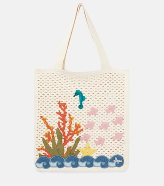 Splash appliqué crochet tote bag | Alémais