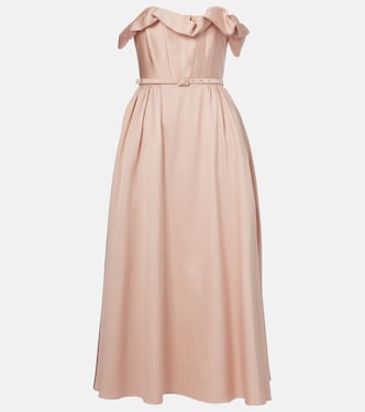 Strapless ruffled midi dress | Roland Mouret