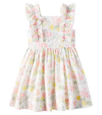 Floral ruffled linen and cotton dress | Tartine et Chocolat