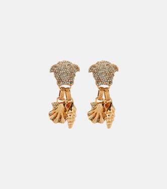 La Medusa embellished drop earrings | Versace