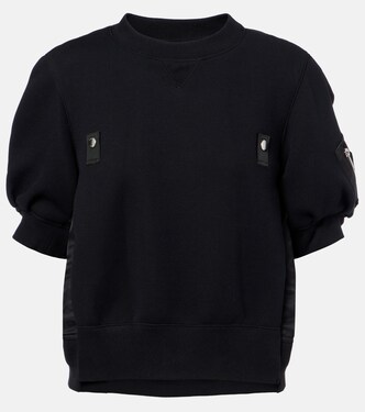 Twill and jersey top | Sacai