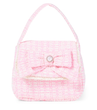Bow-detail tweed shoulder bag | Patachou