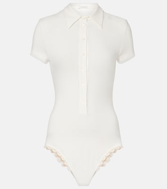 Crochet-trimmed cotton-blend bodysuit | Magda Butrym