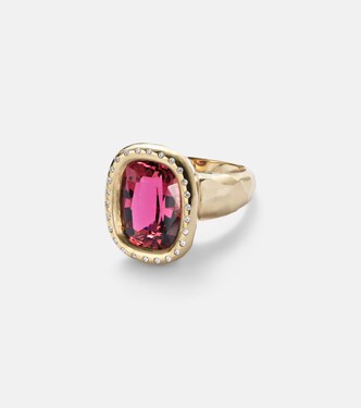 Mirage 18kt gold ring with rubellite and diamonds | Octavia Elizabeth