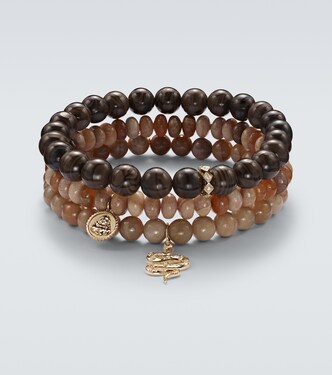 14kt gold set of 3 bracelets with diamonds and gemstones | Sydney Evan