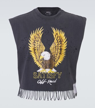 MothTech™ cropped cotton jersey tank top | Satisfy