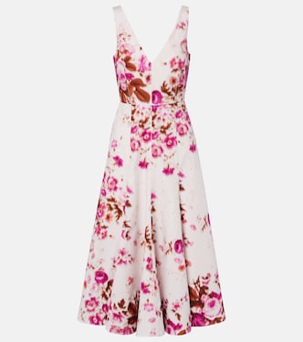 Floral cotton poplin cocktail dress | Erdem