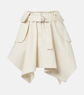 Cotton and silk gabardine miniskirt | Loewe