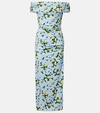 Floral ruched jersey midi dress | Carolina Herrera