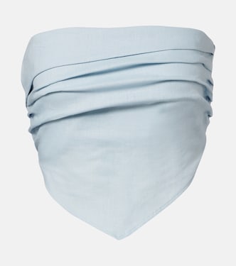 Crop top Antibes de lino fruncido | Faithfull