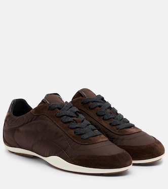 Monili suede-trimmed sneakers | Brunello Cucinelli