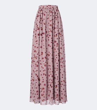 Morgaine floral chiffon maxi skirt | Markarian