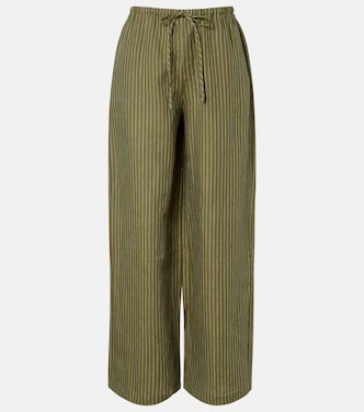 Pantalon ample Mateo en lin à rayures | Staud