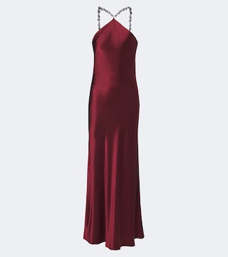 Cadence halterneck satin slip dress | Staud